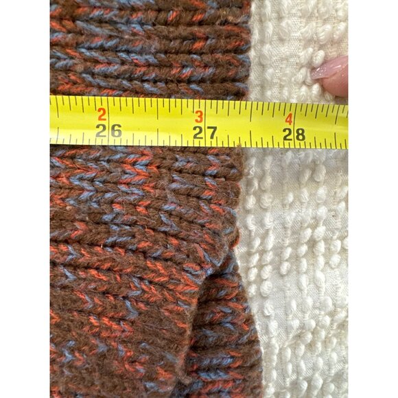 Vintage Partners Mervyns Womens Cardigan Sz M Brown Space-Dyed Argyle 70s Open - Picture 7 of 9